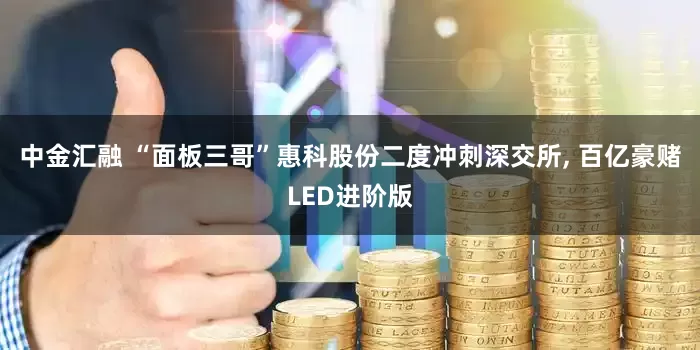 中金汇融 “面板三哥”惠科股份二度冲刺深交所, 百亿豪赌LED进阶版